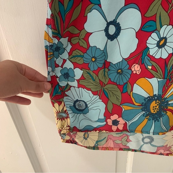 Natural Life Women’s Colorful Floral V Neck Mini Dress Bright Size Medium Boho - Picture 4 of 8